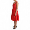 Abito a trapezio in cotone rosso a pois - IT42-M