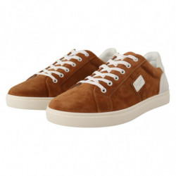 Scarpe da ginnastica basse in pelle scamosciata marrone - EU41/US8