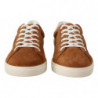 Scarpe da ginnastica basse in pelle scamosciata marrone - EU41/US8