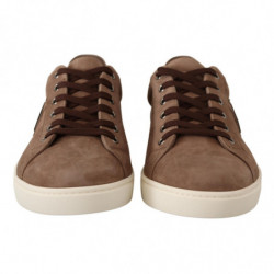 Scarpe da ginnastica in pelle scamosciata marrone - EU40/US7