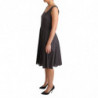 Abito elasticizzato a trapezio in cotone floreale nero - IT40-S