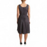 Abito elasticizzato a trapezio in cotone floreale nero - IT40-S