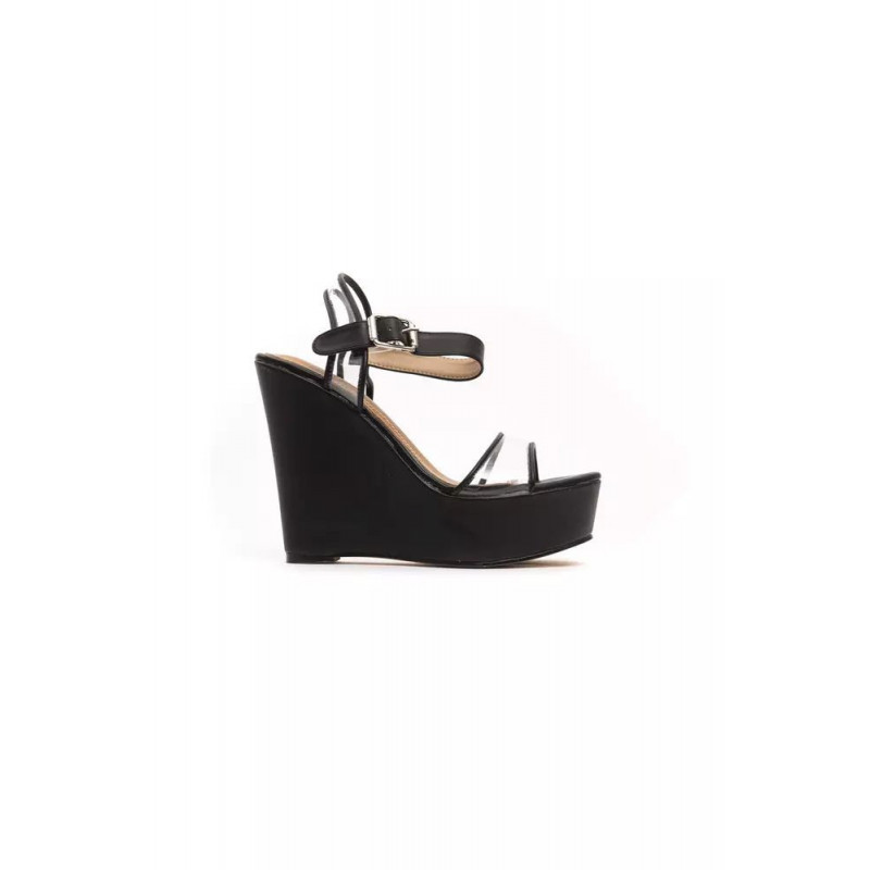 Sandalo in materiale esterno nero - EU37/US7