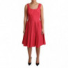 Abito a trapezio in cotone rosso a pois - IT42-M