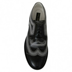 Scarpe derby formali in pizzo bianco in pelle nera - EU44/US11