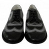 Scarpe derby formali in pizzo bianco in pelle nera - EU44/US11