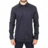 Camicia casual in cotone blu slim fit - IT50 - M