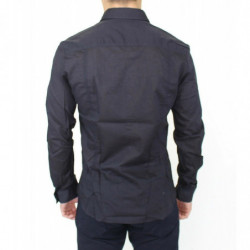 Camicia casual in cotone blu slim fit - IT50 - M