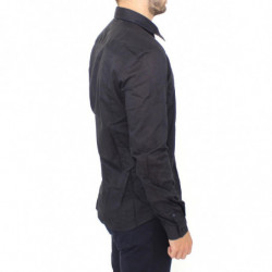 Camicia casual in cotone blu slim fit - IT50 - M