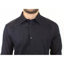 Camicia casual in cotone blu slim fit - IT50 - M