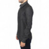 Camicia elasticizzata grigia casual in cotone jeans denim - IT48 - M