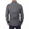 Camicia elasticizzata grigia casual in cotone jeans denim - IT48 - M