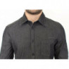 Camicia elasticizzata grigia casual in cotone jeans denim - IT48 - M