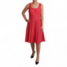 Abito a trapezio in cotone rosso a pois - IT42-M