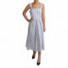 Abito a trapezio in cotone a righe bianco blu - IT40-S