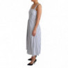 Abito a trapezio in cotone a righe bianco blu - IT40-S