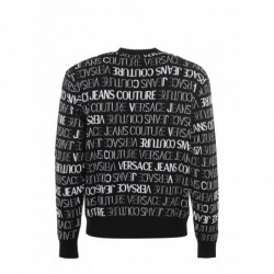 Maglione con dettagli logo in cotone bianco e nero - L