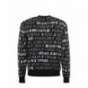 Maglione con dettagli logo in cotone bianco e nero - L