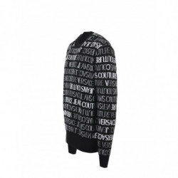 Maglione con dettagli logo in cotone bianco e nero - XL