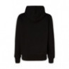Felpa con cappuccio in cotone nero con dettagli logo - L