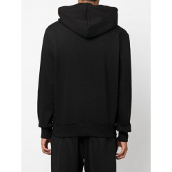 Felpa con cappuccio in cotone nero con dettagli logo - XL