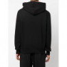 Felpa con cappuccio in cotone nero con dettagli logo - XL