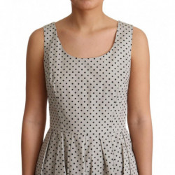 Abito a trapezio in cotone a pois beige - IT40-S