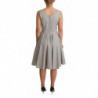 Abito a trapezio in cotone a pois beige - IT42-M