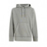 Felpa con cappuccio in cotone grigio con dettagli logo - L