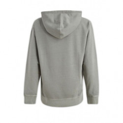 Felpa con cappuccio in cotone grigio con dettagli logo - L