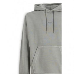 Felpa con cappuccio in cotone grigio con dettagli logo - XL