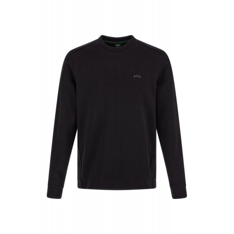 Felpa con dettagli logo in cotone nero - S