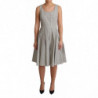 Abito a trapezio in cotone a pois beige - IT44-L