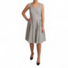 Abito a trapezio in cotone a pois beige - IT44-L