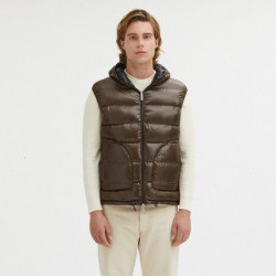 Gilet in nylon marrone - L