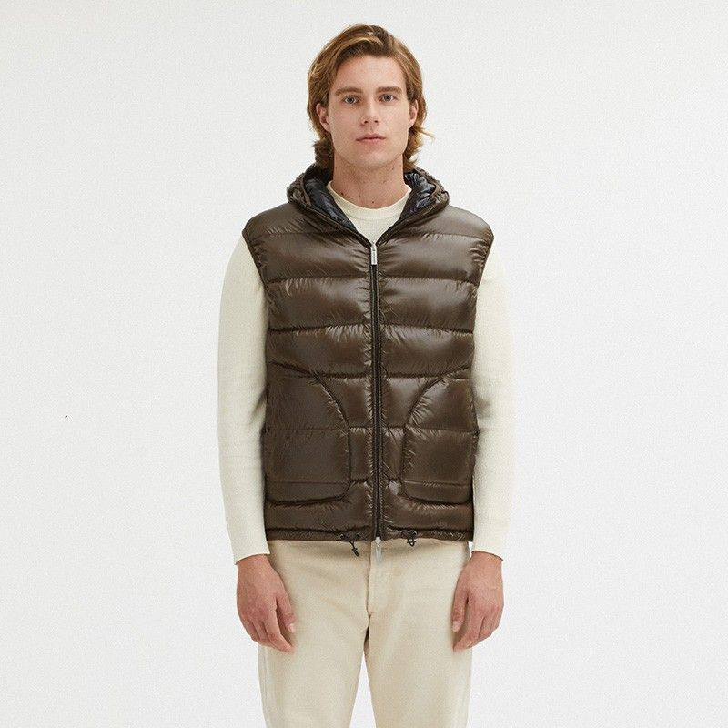 Gilet in nylon marrone - L