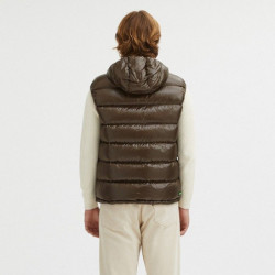 Gilet in nylon marrone - L