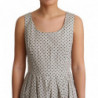 Abito a trapezio in cotone a pois beige - IT44-L