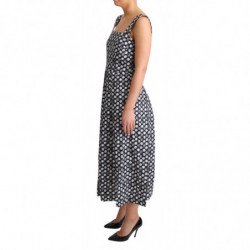 Abito a trapezio in cotone geometrico blu - IT38-XS