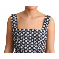 Abito a trapezio in cotone geometrico blu - IT38-XS