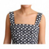 Abito a trapezio in cotone geometrico blu - IT38-XS