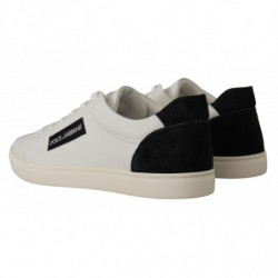 Scarpe da ginnastica basse in pelle bianca nera - EU39.5/US6.5