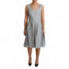 Abito a trapezio in cotone grigio a pois - IT42-M