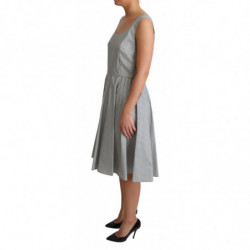Abito a trapezio in cotone grigio a pois - IT44-L