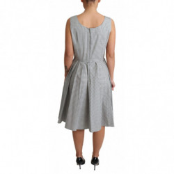 Abito a trapezio in cotone grigio a pois - IT44-L
