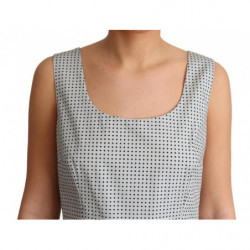 Abito a trapezio in cotone grigio a pois - IT44-L