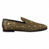Scarpe mocassini da uomo con motivo jacquard dorato - EU43/US10