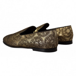 Scarpe mocassini da uomo con motivo jacquard dorato - EU43/US10