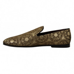 Scarpe mocassini da uomo con motivo jacquard dorato - EU43/US10