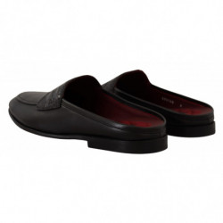 Sandali Caiman in pelle nera con diapositive - EU39/US6